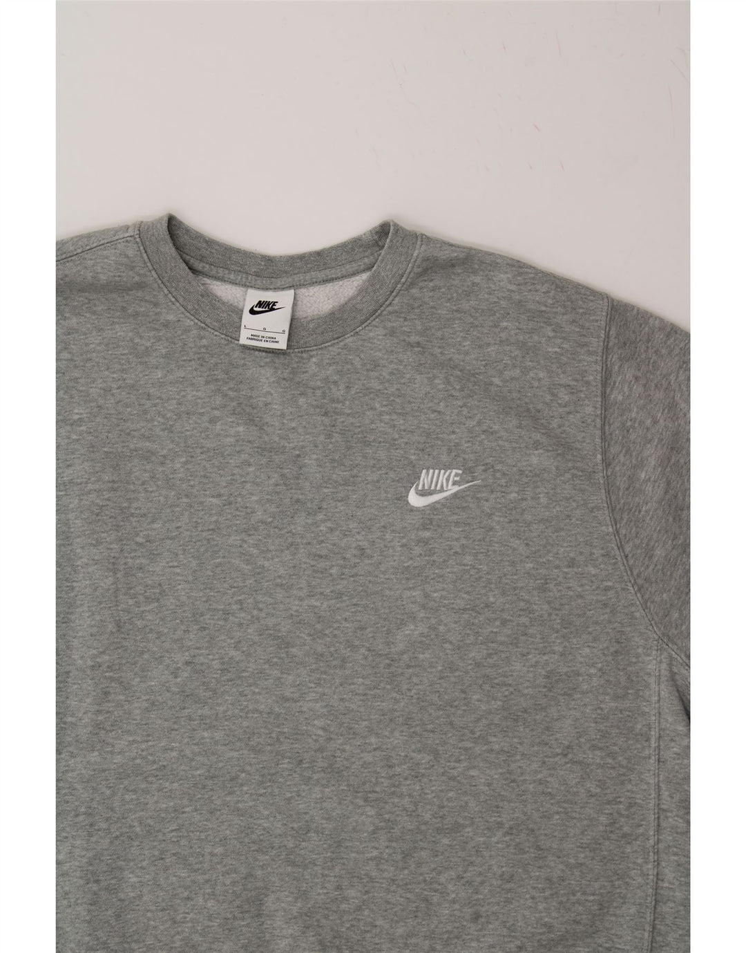 NIKE Hombre Sudadera Jumper Grande Gris Algodón