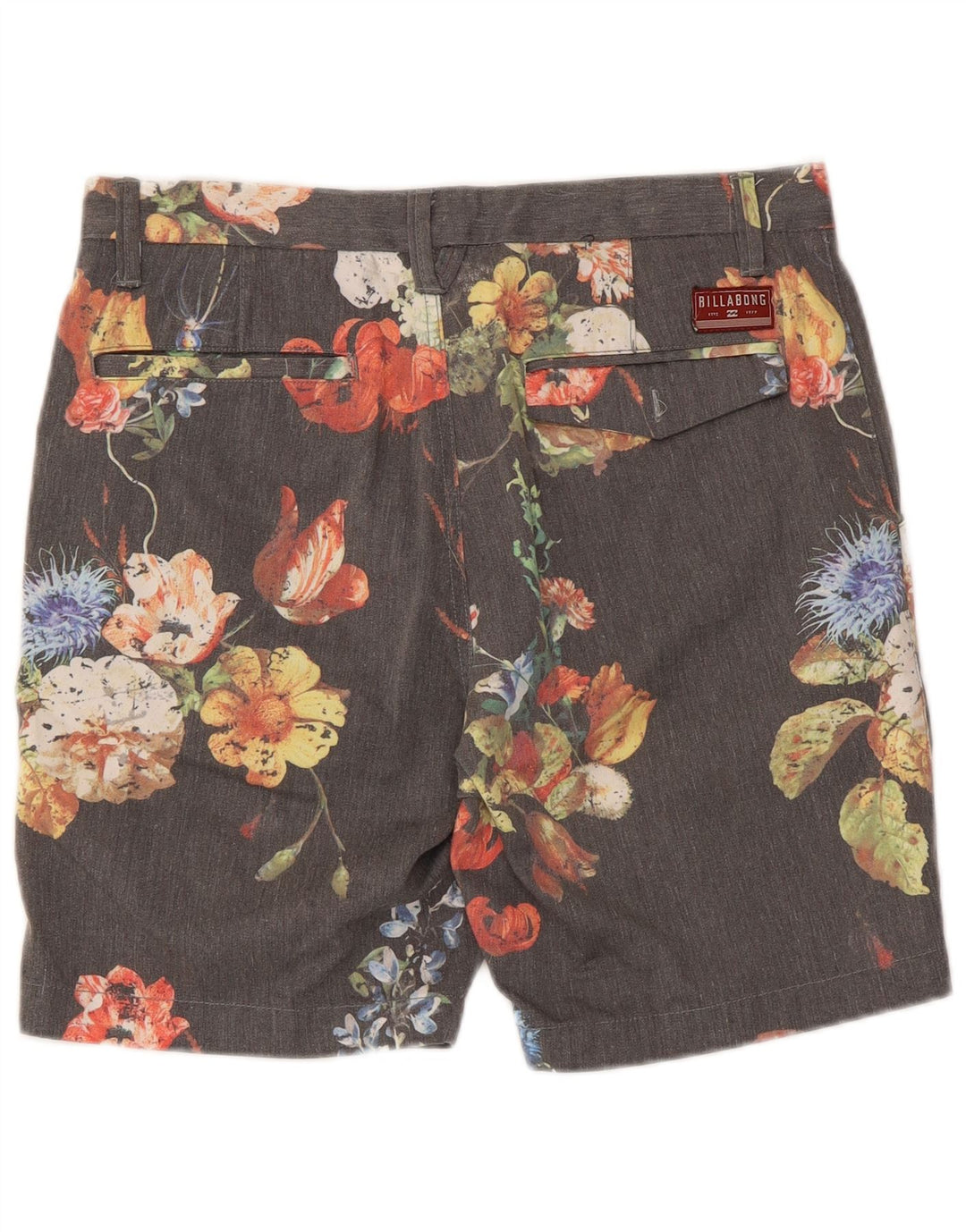 Pantalones cortos chinos Billabong para hombre W30 Poliéster floral gris medio