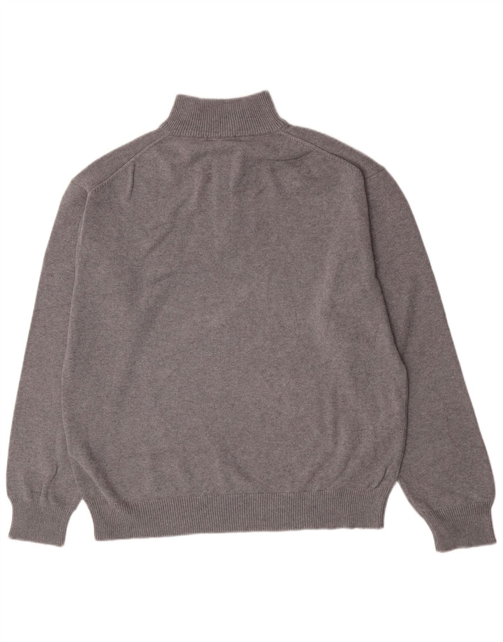 Gant Jersey con cuello y cremallera para hombre, talla 2XL, algodón gris