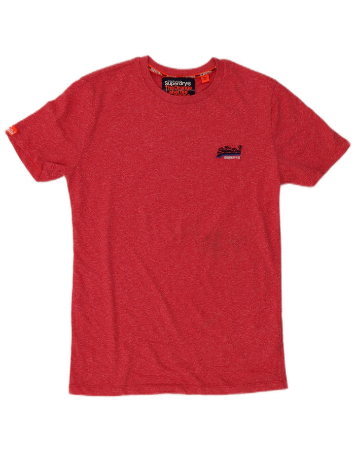 Superdry Hombre Camiseta Top Small Rojo Algodón