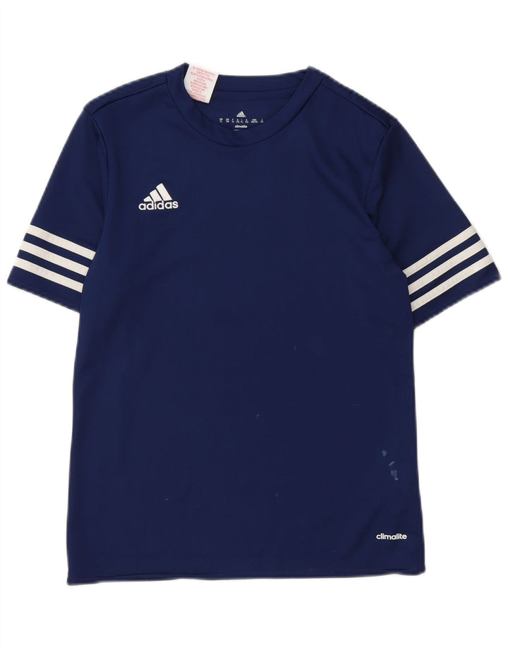Adidas Boys Climalite Camiseta Top 11-12 años Grande Azul Marino Poliéster