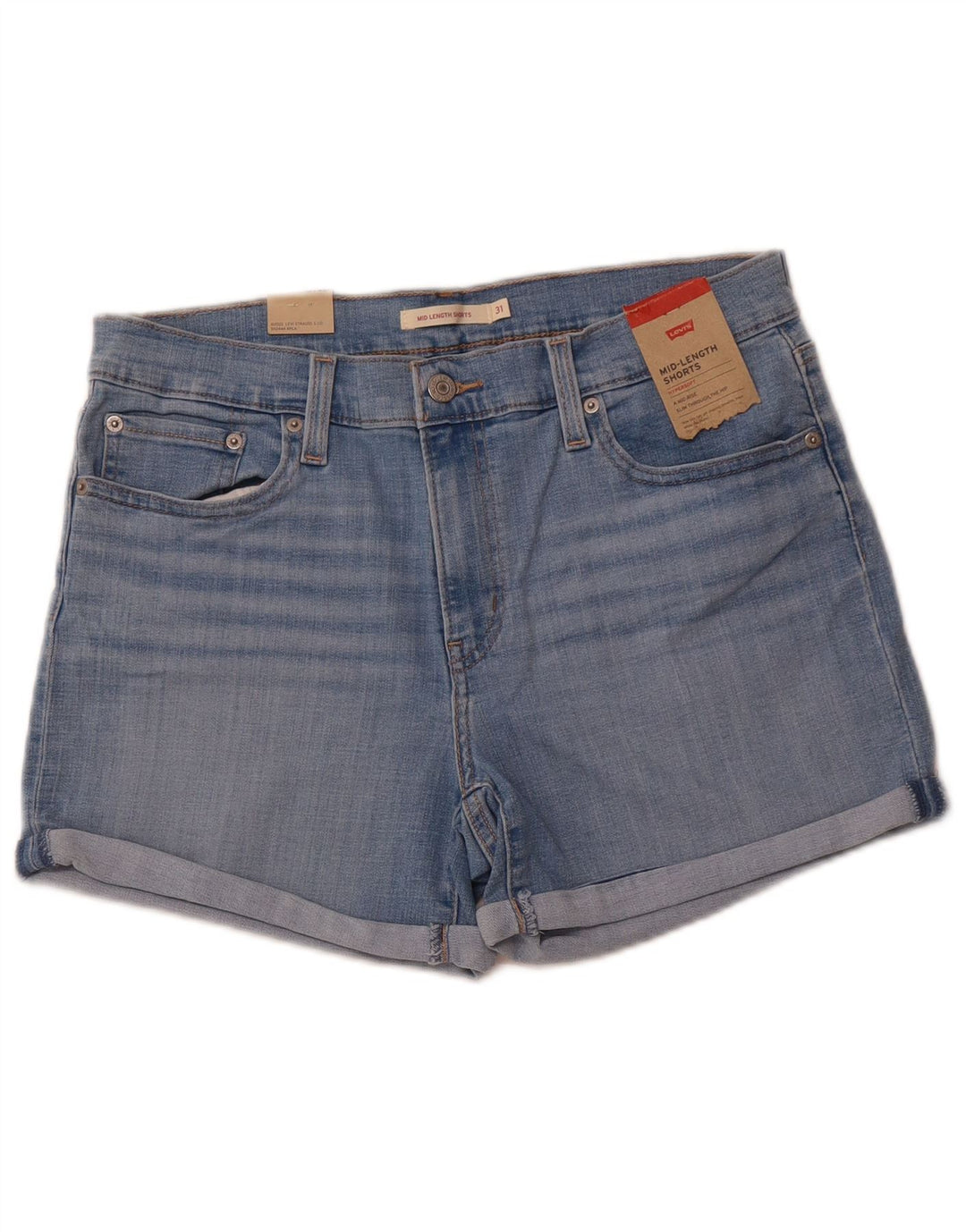 LEVI'S Pantalones cortos de mezclilla de talle medio para mujer US 12 Grande W31 Algodón azul