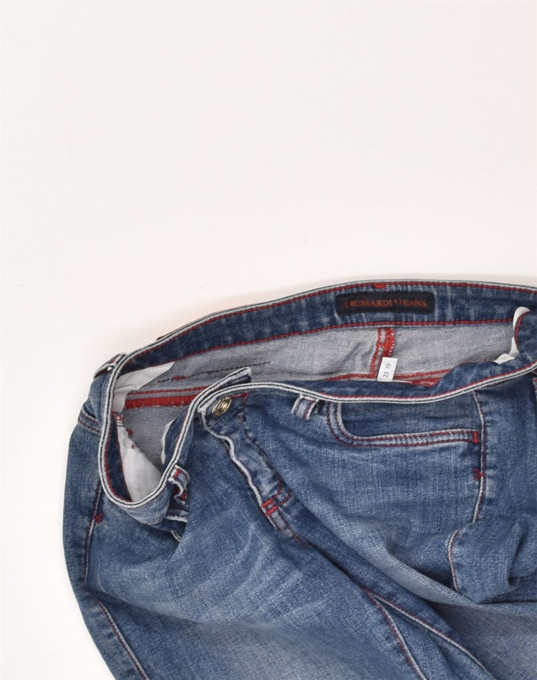 TRUSSARDI Womens Skinny Jeans W25 L29 Blue Cotton | Vintage Trussardi | Thrift | Second-Hand Trussardi | Used Clothing | Messina Hembry 