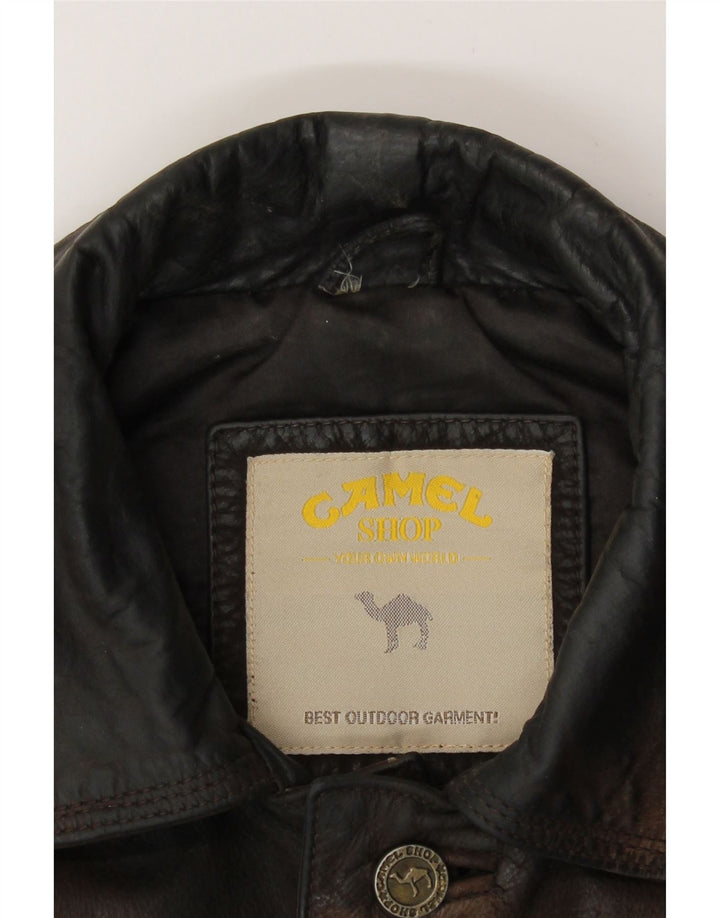 Camel Active Chaqueta de cuero para hombre UK 38 Cuero marrón medio