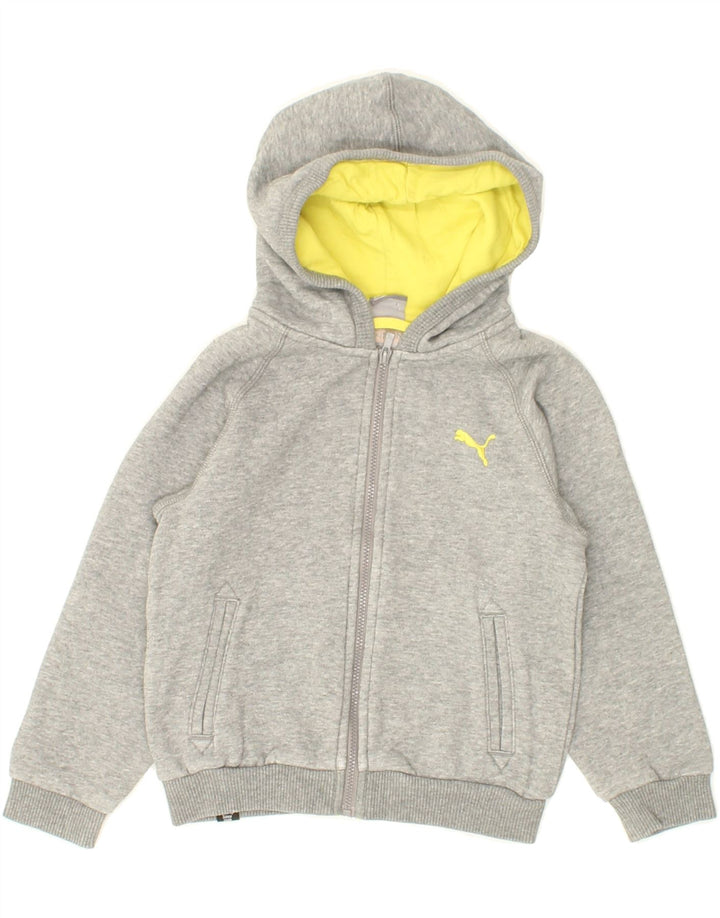 PUMA Boys Zip Hoodie Sweater 2-3 Years Grey Colourblock Vintage Puma and Second-Hand Puma from Messina Hembry 