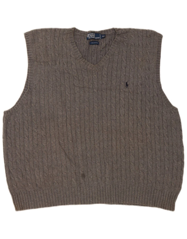 Polo Ralph Lauren Chaleco para hombre Camiseta sin mangas 2XL Algodón gris
