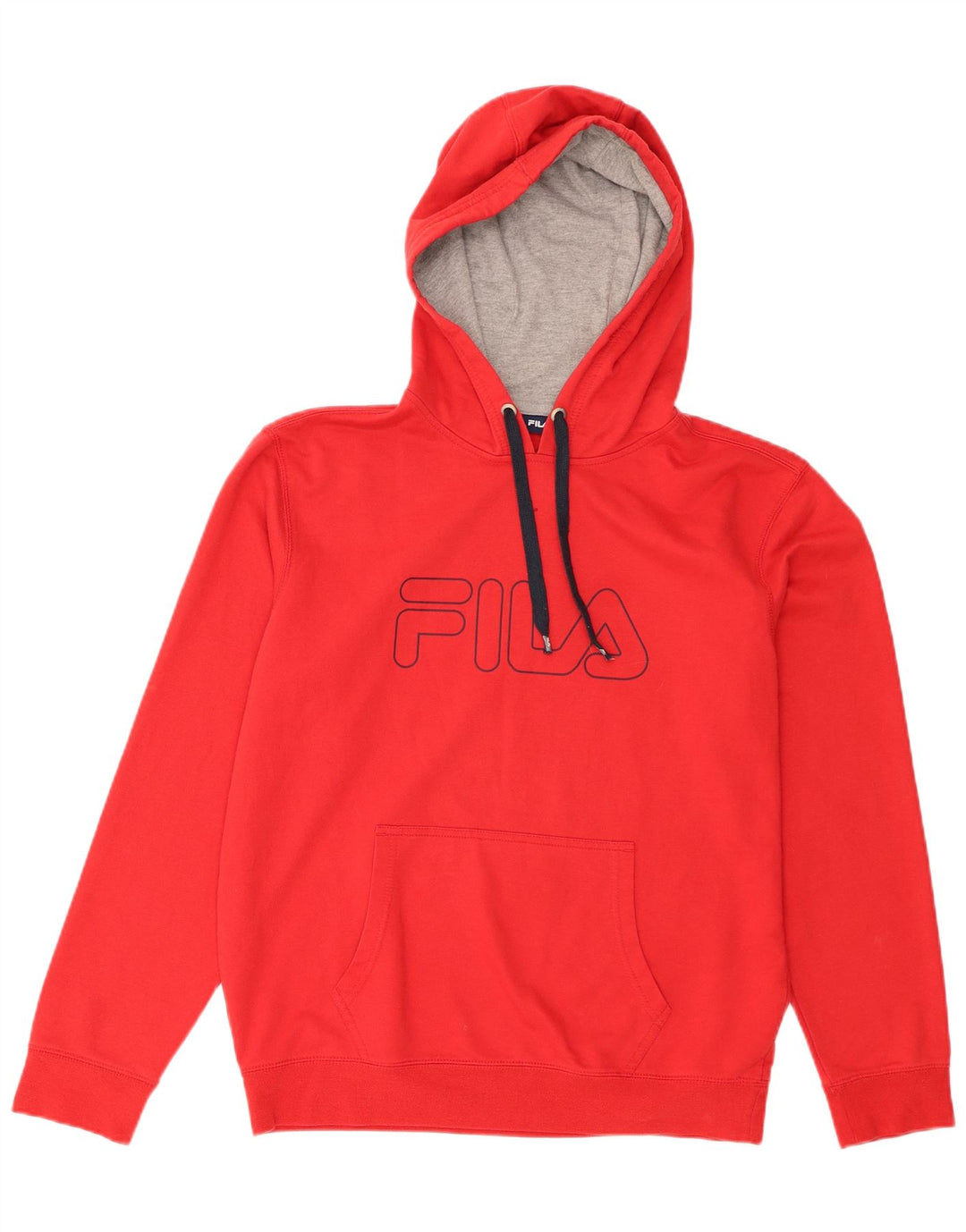 Fila Jersey con capucha gráfica para hombre, poliéster rojo grande