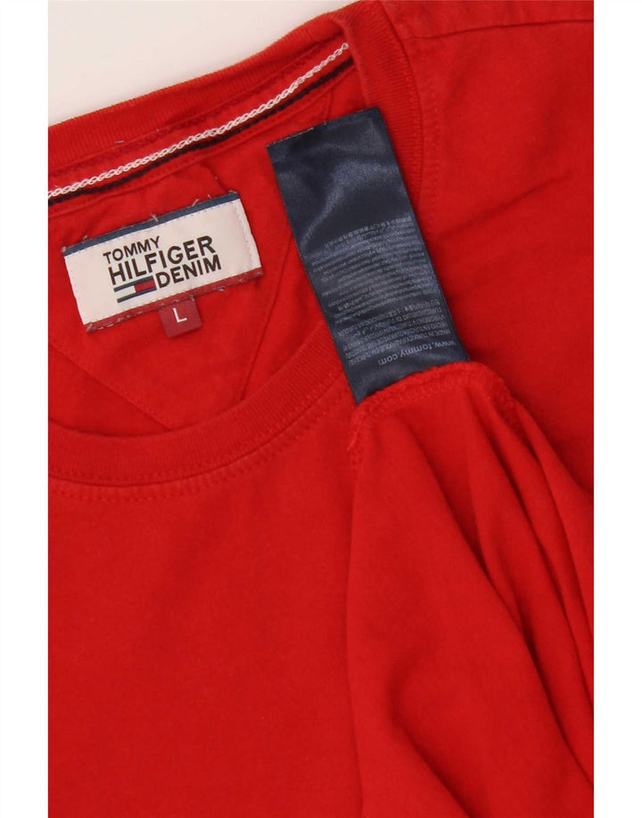 Tommy Hilfiger - Camiseta para hombre, talla grande, algodón rojo