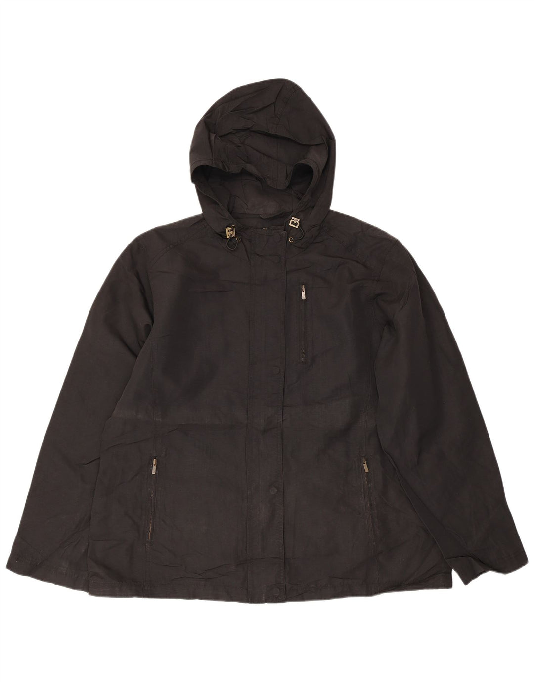 Eddie Bauer Chaqueta cortavientos con capucha de gran tamaño para mujer UK 40 XL Nylon negro