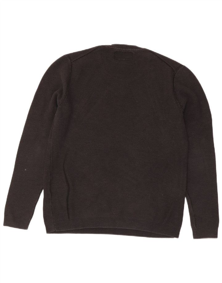Superdry Jersey de cuello redondo para mujer, talla 40, talla mediana, algodón negro
