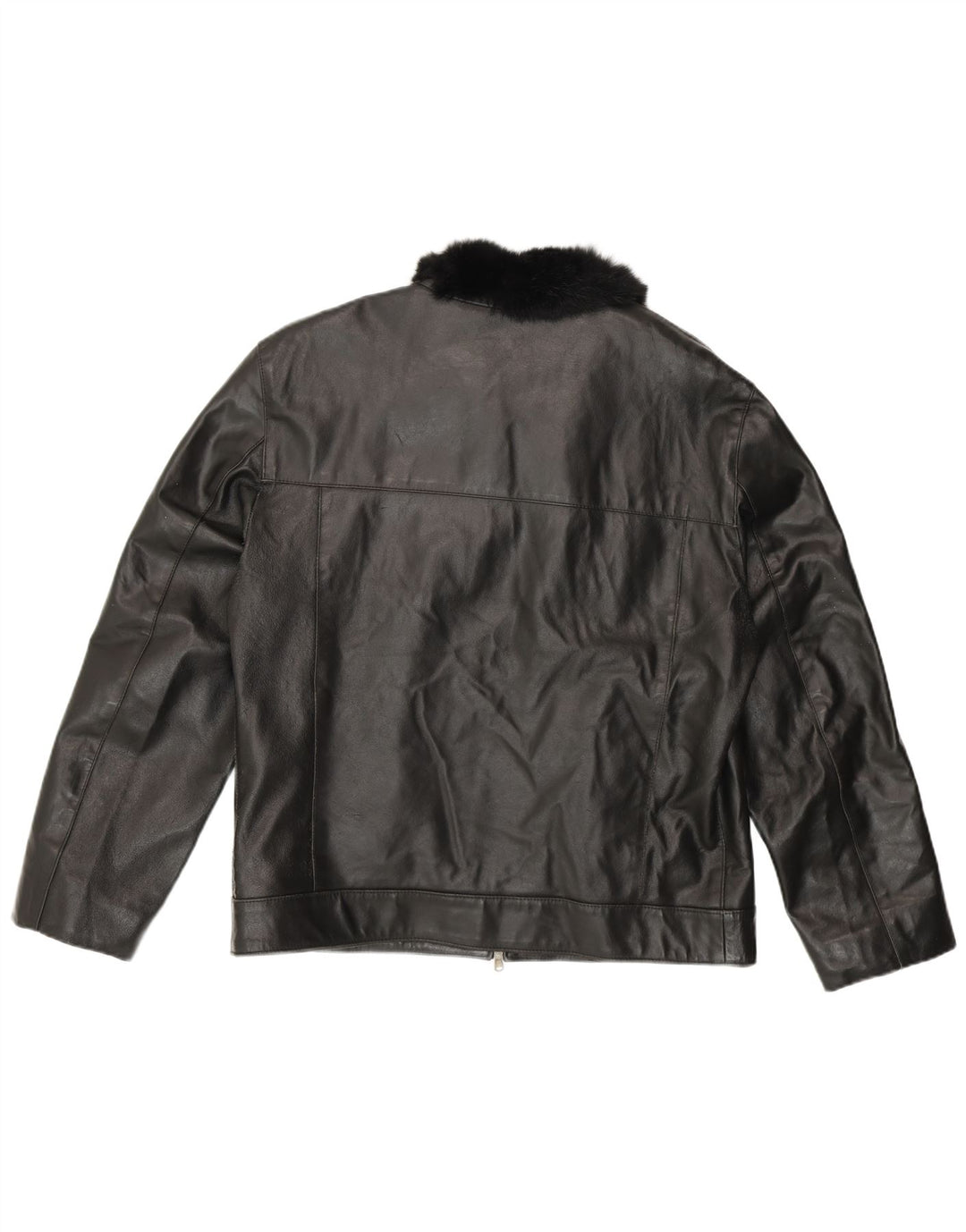 Society Chaqueta de cuero para mujer UK 20 2XL Cuero negro