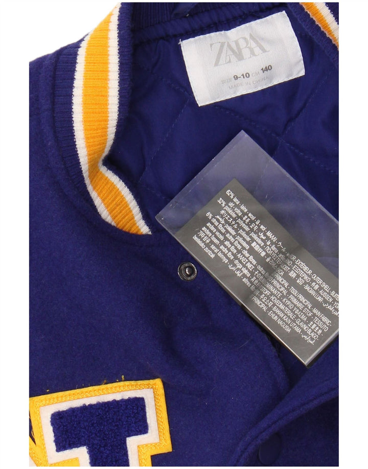 ZARA Chaqueta universitaria con estampado de cocodrilos de Nueva York para niña 9-10 años Azul marino