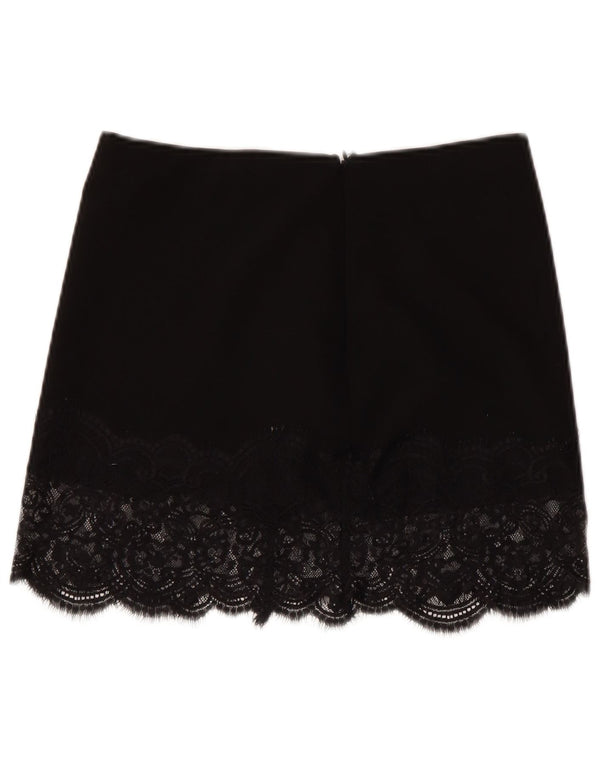 ZARA Minifalda Mujer Small W26 Negro