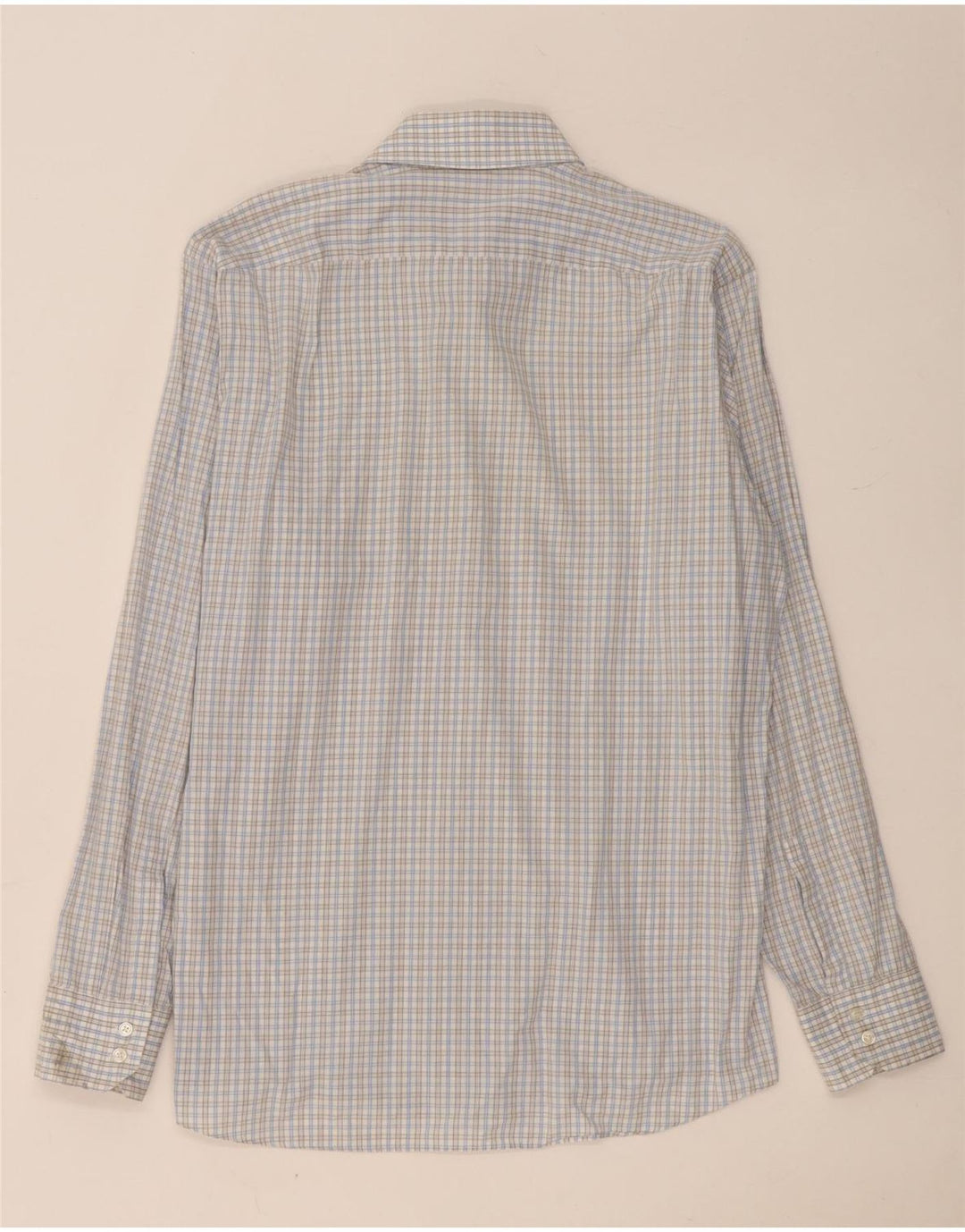 Hugo Boss Camisa de corte regular para hombre Talla 16 1/2 Grande Algodón a cuadros azul