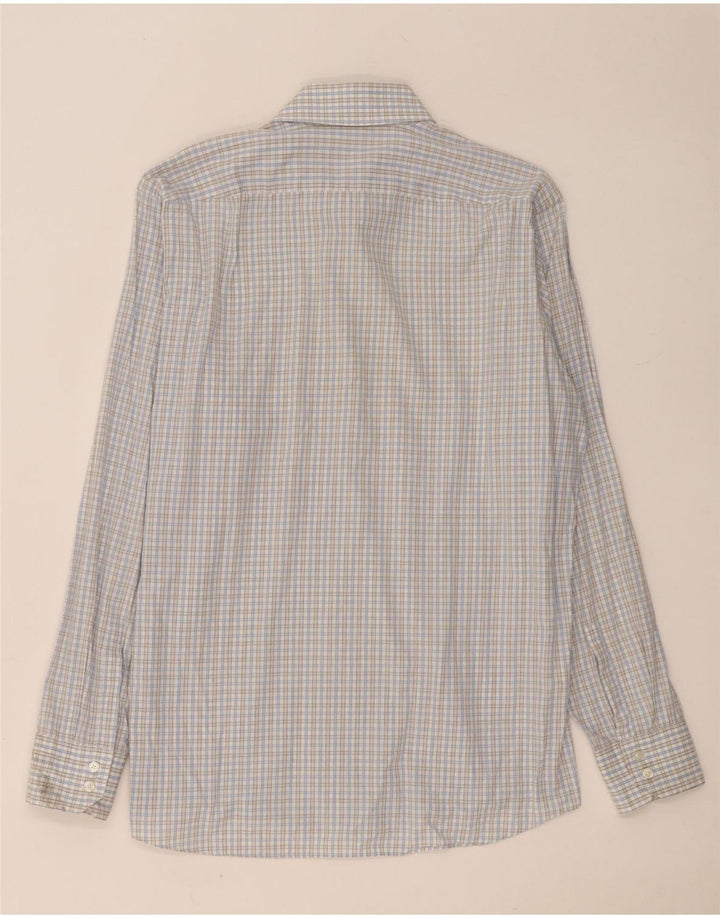 Hugo Boss Camisa de corte regular para hombre Talla 16 1/2 Grande Algodón a cuadros azul