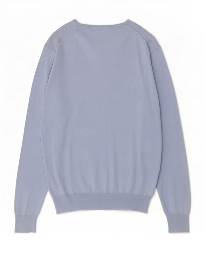 Zara Hombre Jersey Con Cuello En V Jersey Grande Azul