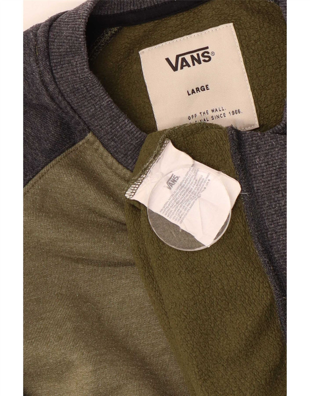 Vans Hombre Sudadera Jumper Large Caqui Colorblock Algodón