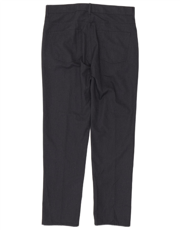 Marks & Spencer Pantalón de traje recto para hombre W34 L33 Poliéster azul marino