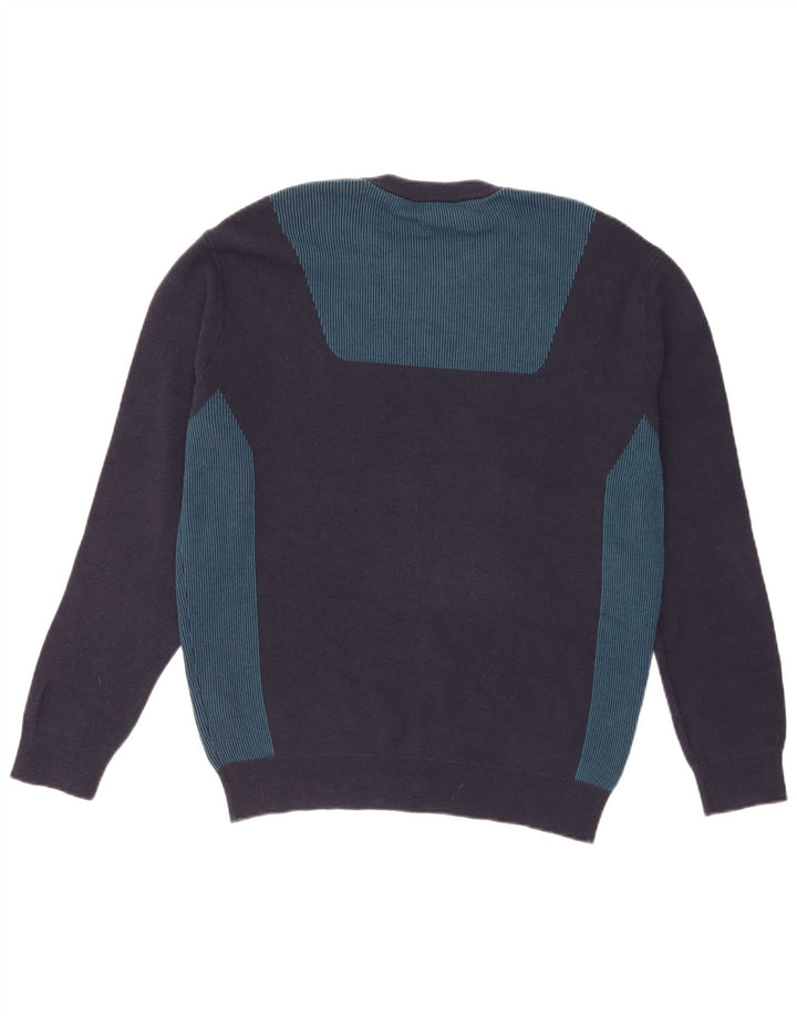 Lacoste Jersey de cuello redondo para hombre talla 4 mediano azul marino bloque de color