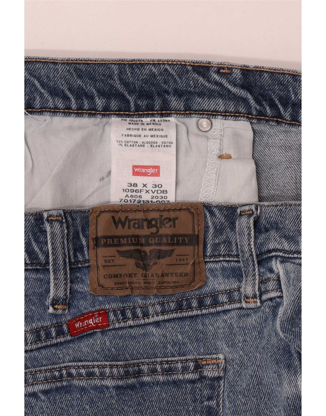 Vaqueros Wrangler Hombre Rectos W38 L30 Algodón Azul