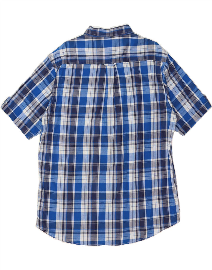 JAMES PRINGLE Mens Short Sleeve Shirt XL Blue Check Cotton Vintage James Pringle and Second-Hand James Pringle from Messina Hembry 