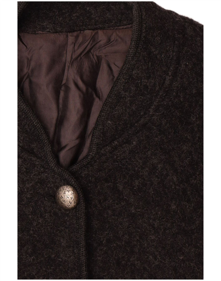 Vintage mujer gráfico 5 botón Blazer chaqueta Reino Unido 16 gris grande