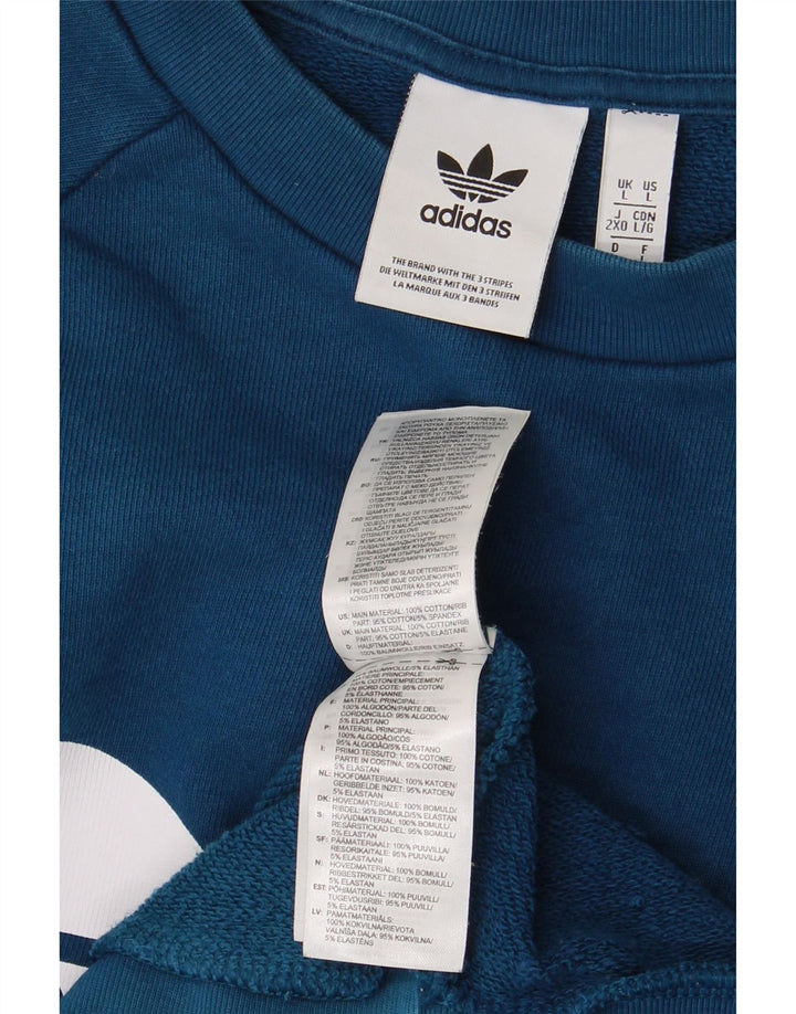 ADIDAS Hombre Graphic Sudadera Jumper Grande Algodón Azul