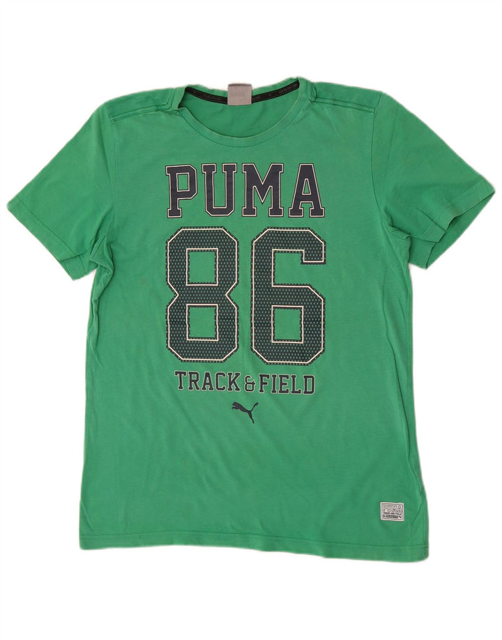 Puma - Camiseta gráfica para hombre, talla pequeña, verde