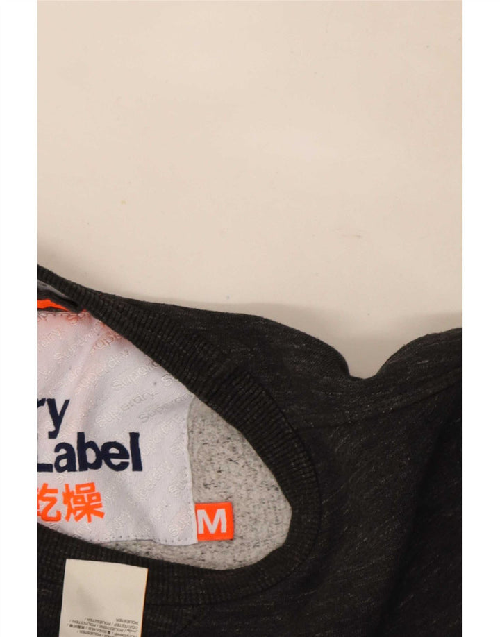 Superdry Hombre Sudadera Jumper De Algodón Moteado Gris Medio