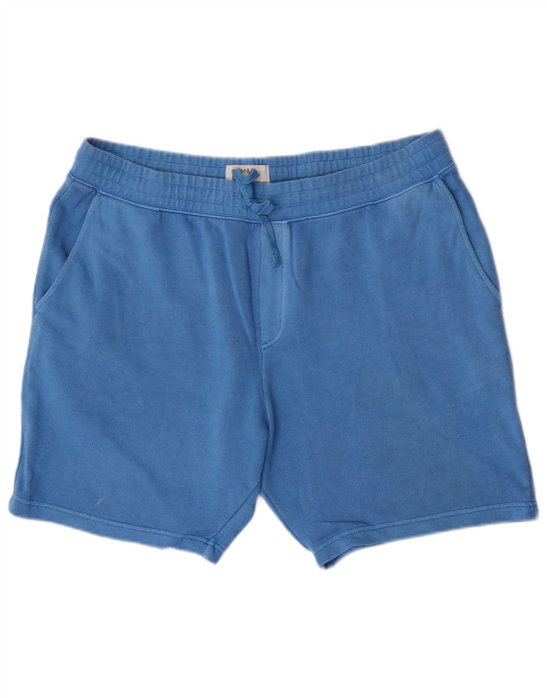 Marks & Spencer Pantalones cortos deportivos de ajuste regular para hombre XL Algodón azul