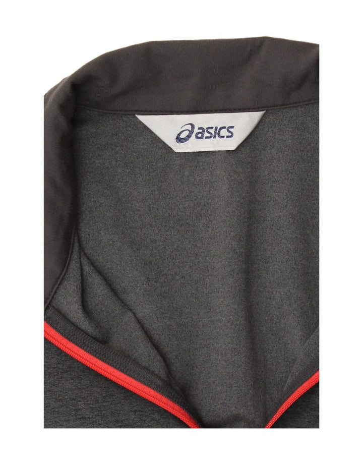 Asics Mujer Chándal Top Chaqueta Reino Unido 10 Pequeño Gris Moteado