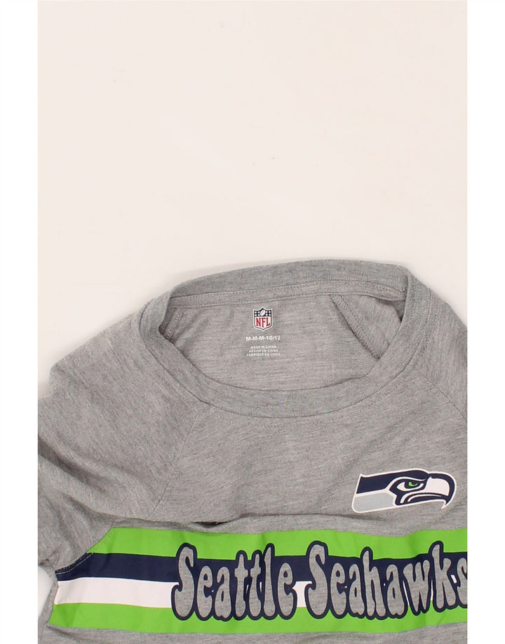 NFL Boys Graphic Top Long Sleeve 9-10 Years Medium  Grey Polyester Vintage NFL and Second-Hand NFL from Messina Hembry 