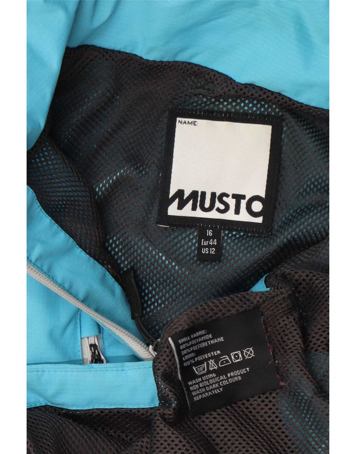 Musto Chaqueta impermeable con capucha para mujer UK 46 Grande Poliamida azul