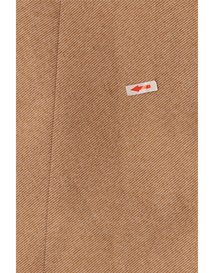 Zara Mujer Abrigo Cruzado UK 44 Poliéster Beige Medio