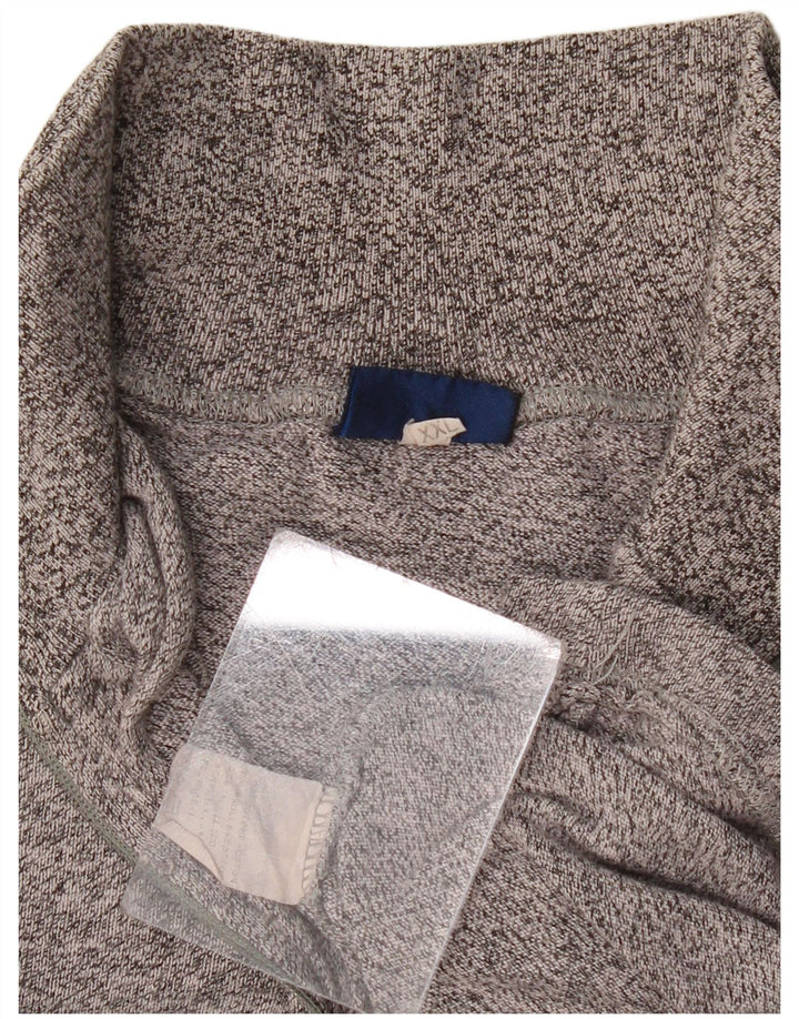 ASICS Top gráfico con cremallera y cuello para hombre, manga larga, 2XL, gris