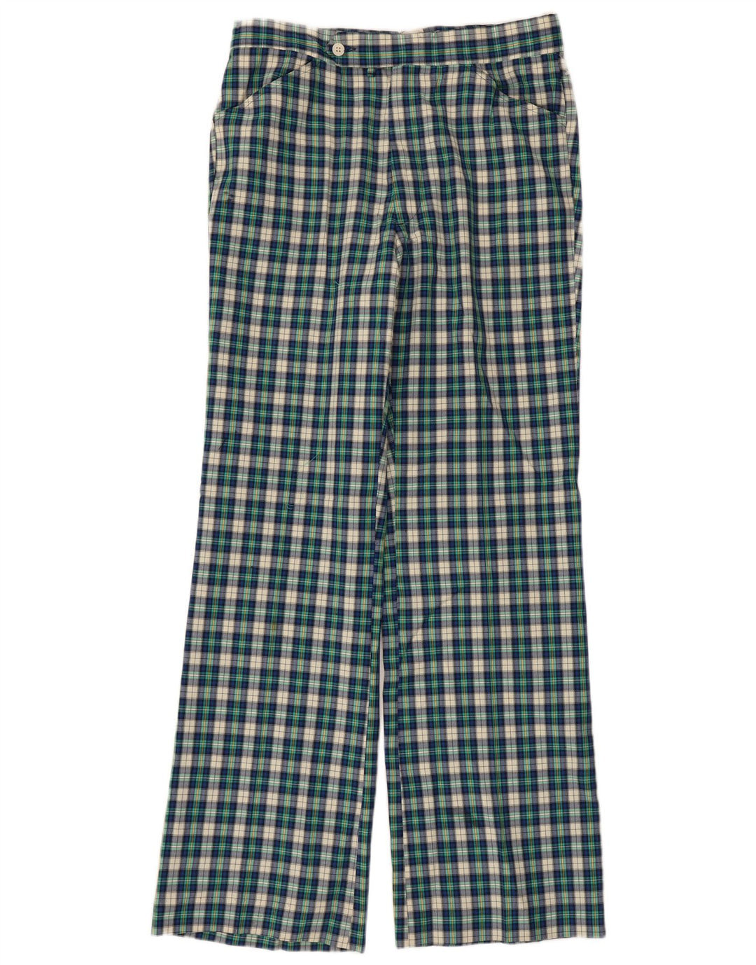 Pantalones informales rectos para hombre Izod W30 L32 Green Check