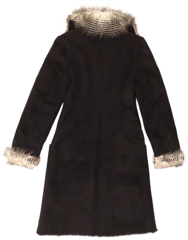 Vintage mujer Sherpa abrigo IT 40 pequeño negro