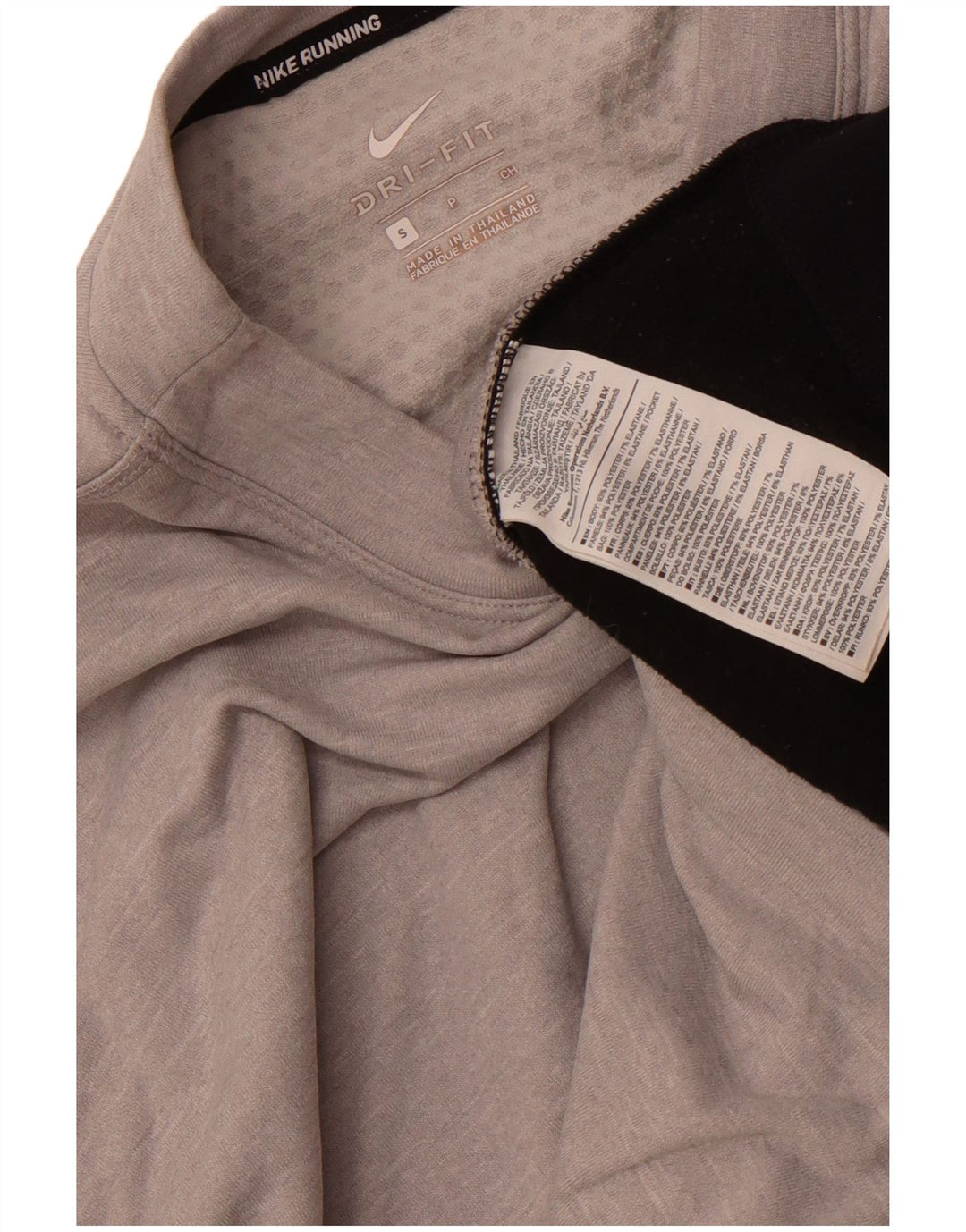 Nike Mujer Dri Fit Top Manga Larga UK 10 Pequeño Gris Colorblock Poliéster