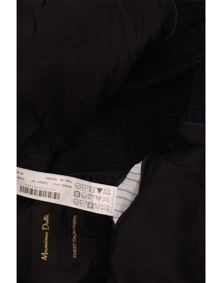 Abrigo Massimo Dutti Hombre EU 48 Medio Lana Pata De Gallo Azul Marino