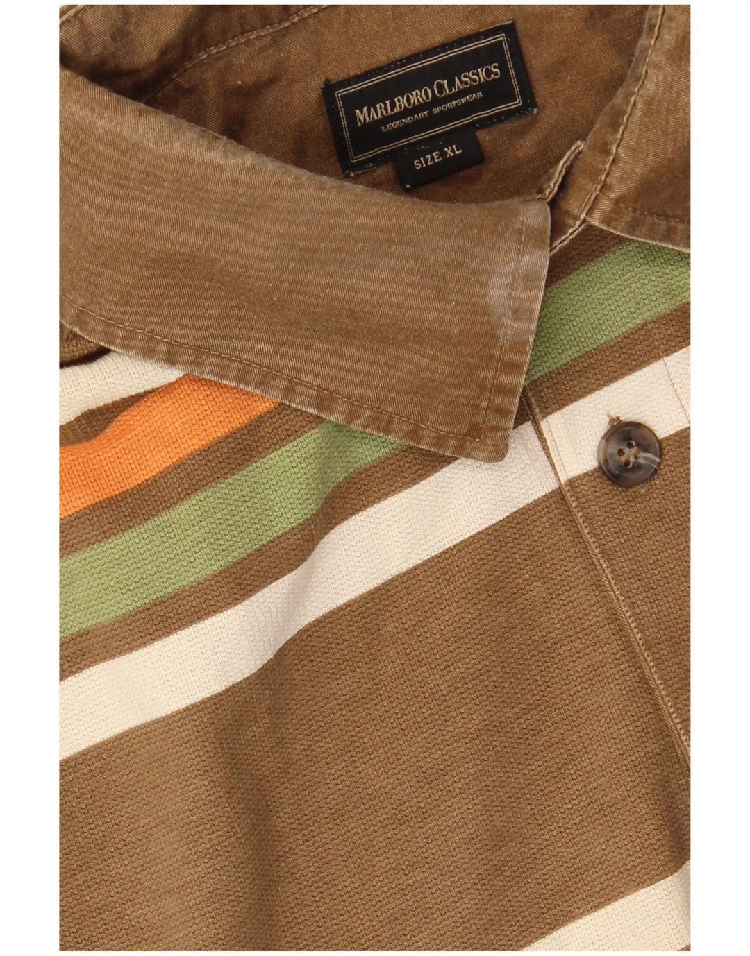 MARLBORO CLASSICS Polo Hombre XL Algodón Rayas Marrón