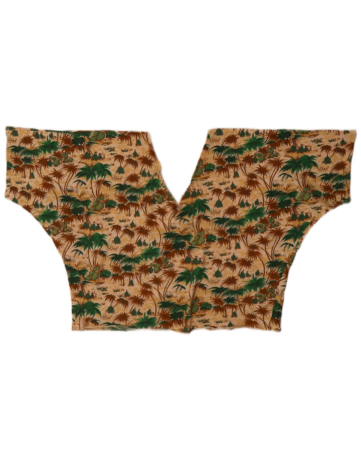 Vintage mujer crop top Reino Unido 12 medio multicolor hawaiano