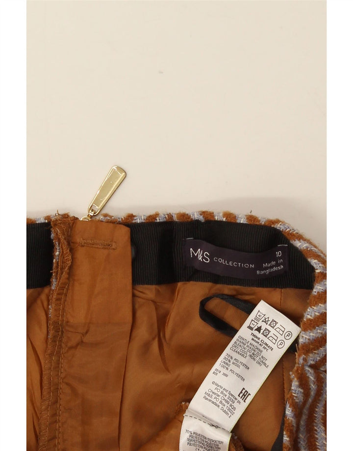 Marks & Spencer Minifalda para mujer UK 10 Small W30 Marrón Herringbone