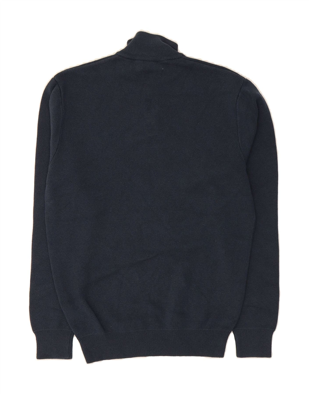 JACK & JONES Mens Zip Neck Jumper Sweater Small Navy Blue Cotton Vintage Jack & Jones and Second-Hand Jack & Jones from Messina Hembry 