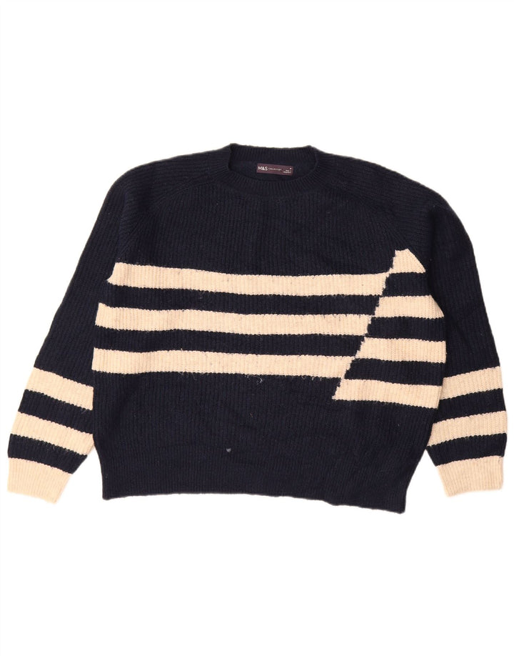 Marks & Spencer - Jersey de cuello redondo para mujer, talla 40, tamaño mediano, azul marino