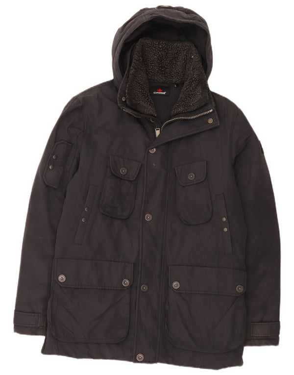 Canadiens Chaqueta acolchada con capucha para hombre IT 48 Mediana Algodón negro