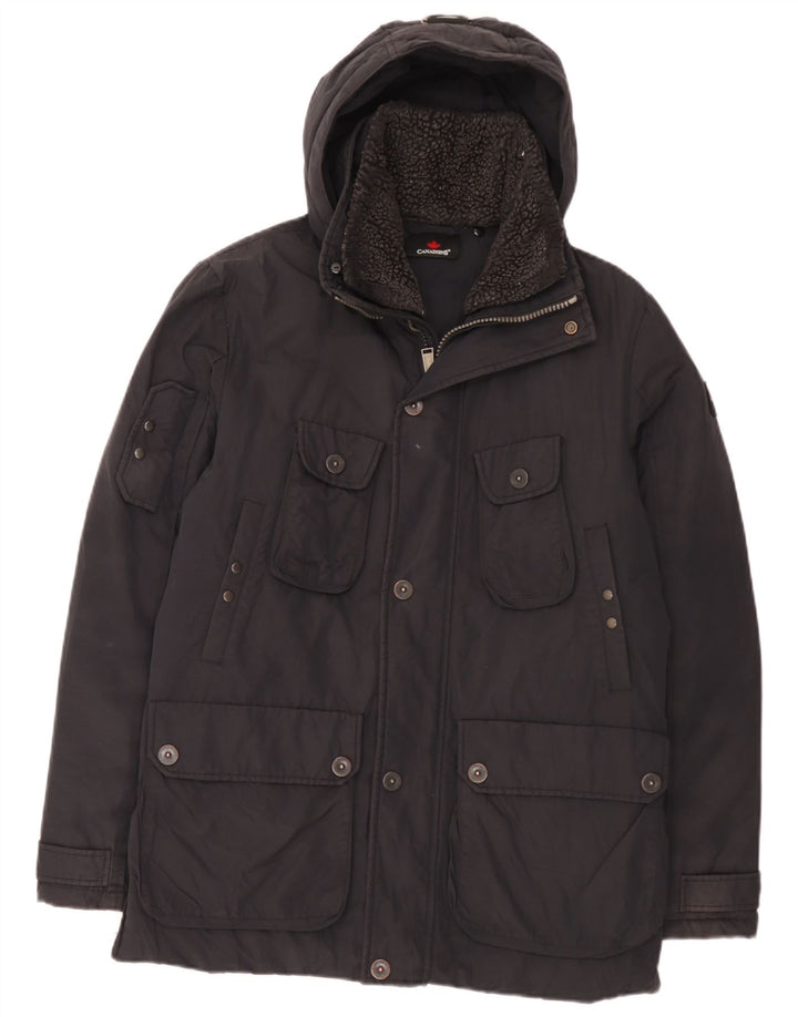 Canadiens Chaqueta acolchada con capucha para hombre IT 48 Mediana Algodón negro