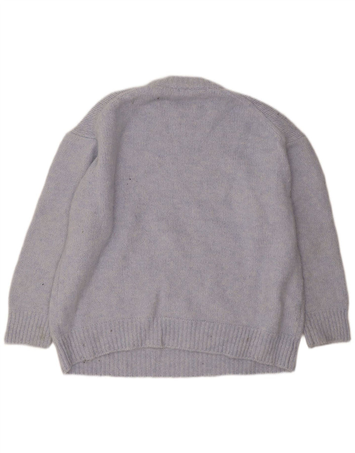 Zara Mujer Jersey Oversize Con Cuello Redondo UK 40 XL Poliéster Azul