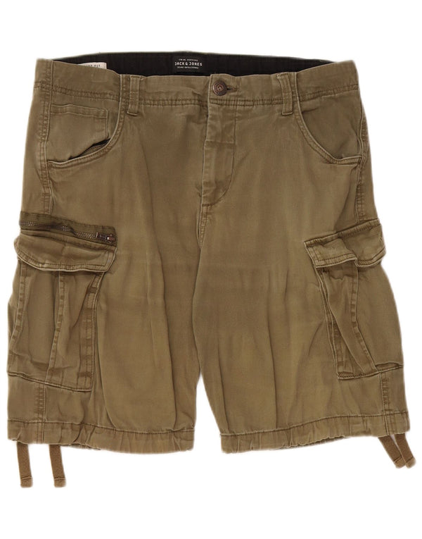 Jack & Jones Mens Cargo Shorts Large W34 Algodón Caqui