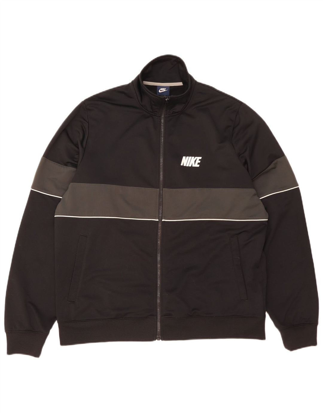 Nike Chaqueta de chándal para hombre XL Negro Colorblock Poliéster