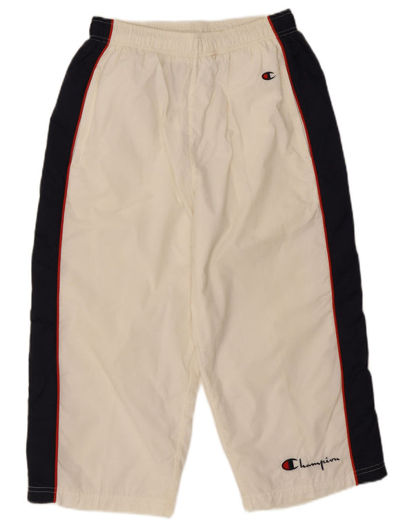 Champion Pantalones De Chándal Capri Para Hombre Nylon Blanco Pequeño Con Bloques De Color